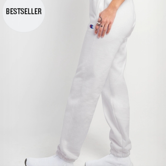 Women's Champion Boyfriend Reverse Weave White Sweatpants Sz Large NWT - Picture 6 of 8